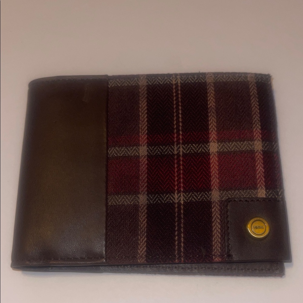 Lodis Brown Plaid Card & Key Holder Wallet
